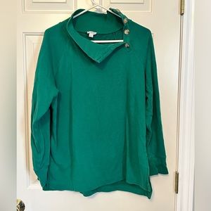 J.crew button collar tunic sweatshirt